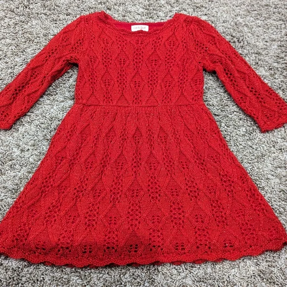 3t Cat & Jack Knit Sweater Dress Sparkle Holiday | Color: Gold/Red | Size: 3tg | Kimberlyblac972's Closet 3t Cat & Jack Knit Sweater Dress Sparkle Holiday | Color: Gold/Red | Size: 3tg | Kimberlyblac972's Closet